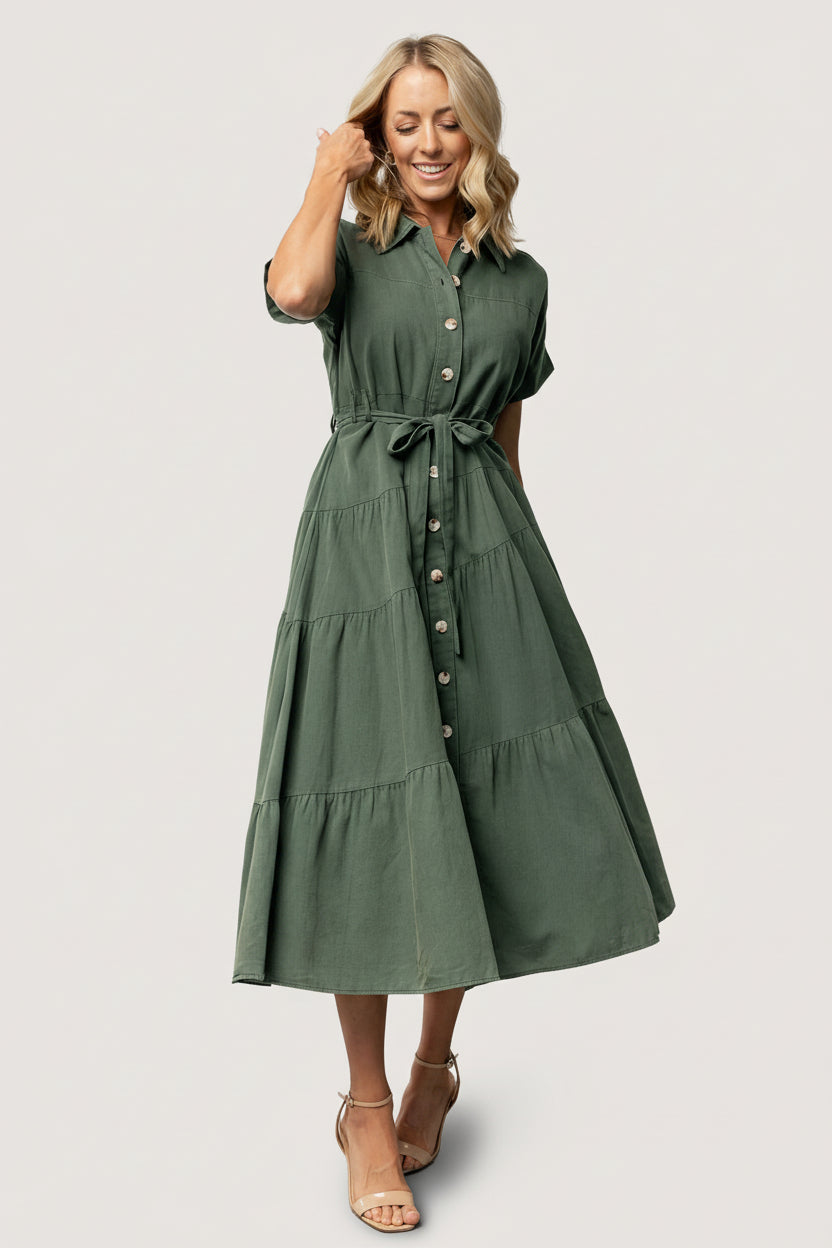 Annelotte - Dames maxi jurk van demin - Lente / Zomer