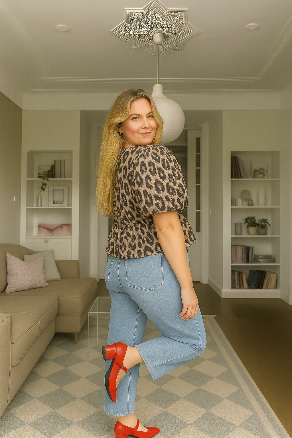 Leonie - Dames blouse Leopard print - Polymix - Lente / Zomer