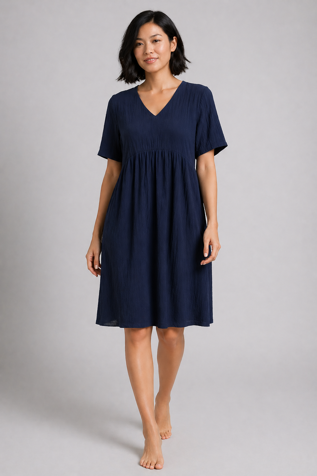 Catharine -Dames elegante zomerjurk met V-hals – luchtige pasvorm – Polymix – Lente / Zomer