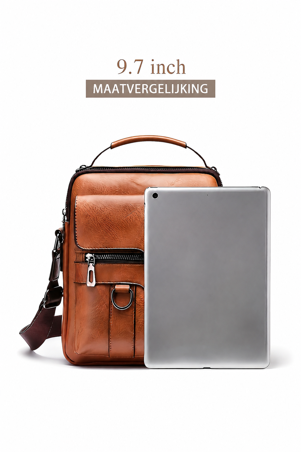 John – Heren Crossbodytas – Multifunctionele Opbergvakken – Vintage PU-Leer – Dagelijks Gebruik