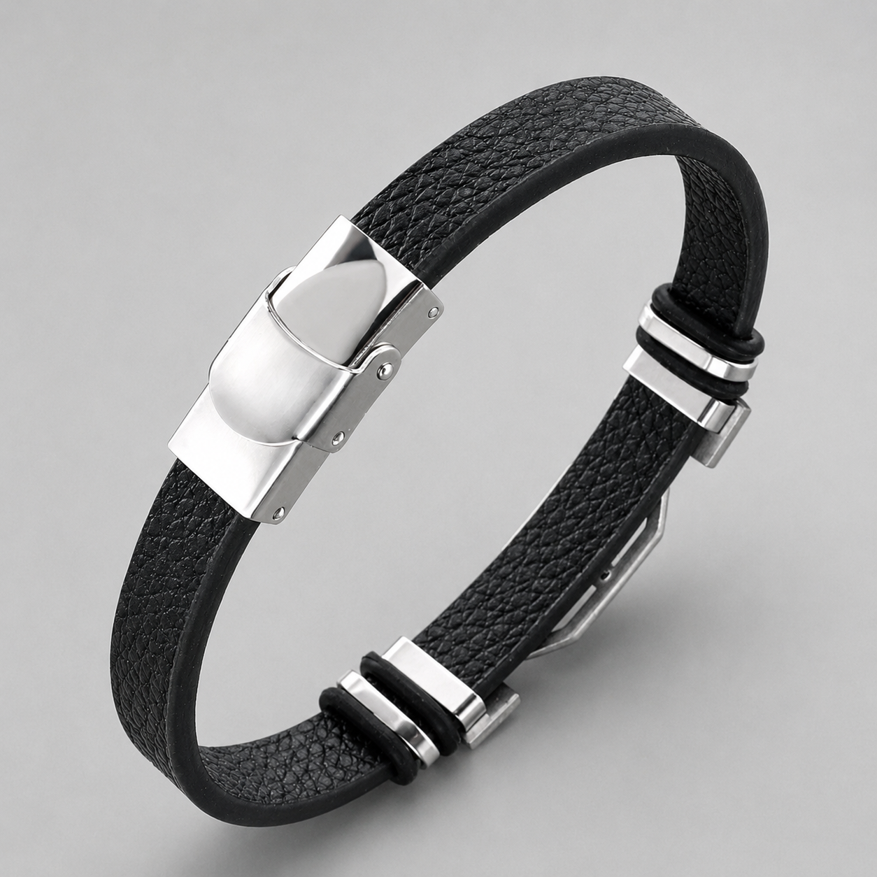 Kosmo – 12 Sterrenbeelden Heren Armband – PU Leer & RVS – Zelf Verstelbaar