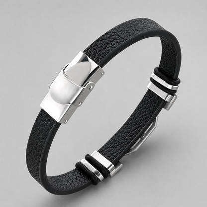 Kosmo – 12 Sterrenbeelden Heren Armband – PU Leer & RVS – Zelf Verstelbaar