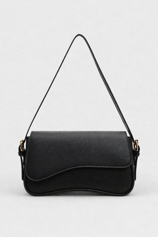 Angela - Dames schoudertas van vegan leer met flapsluiting