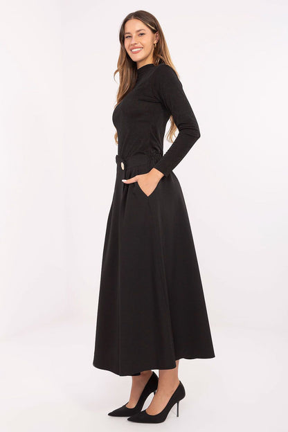 Gerdine - Dames midi-rok met geplooide voorkant – Polymix – Lente / Zomer