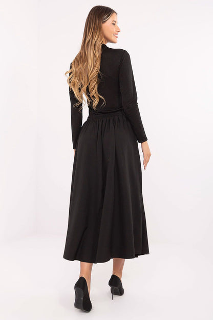 Gerdine - Dames midi-rok met geplooide voorkant – Polymix – Lente / Zomer