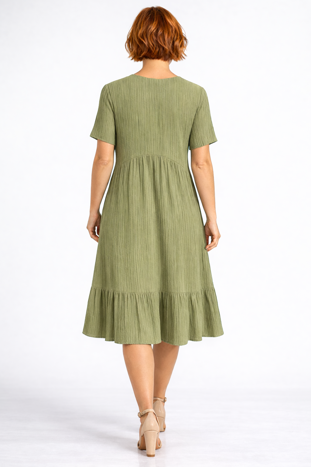 Triana - Dames stijlvolle zomerjurk met V-hals – elegante snit – Polymix – Lente / Zomer