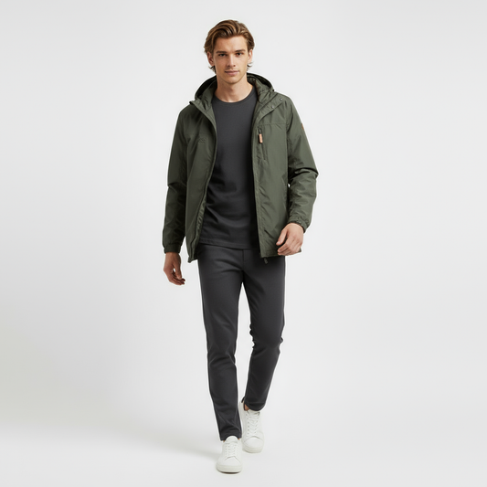 Guido – Heren regenjas met capuchon - Polyester – Herfst / Lente