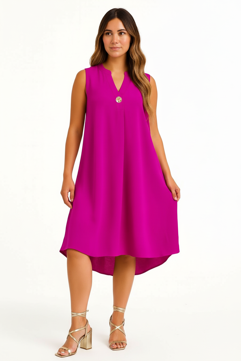 Isadora – Mouwloze VR damesjurk – Polymix – Lente / Zomer