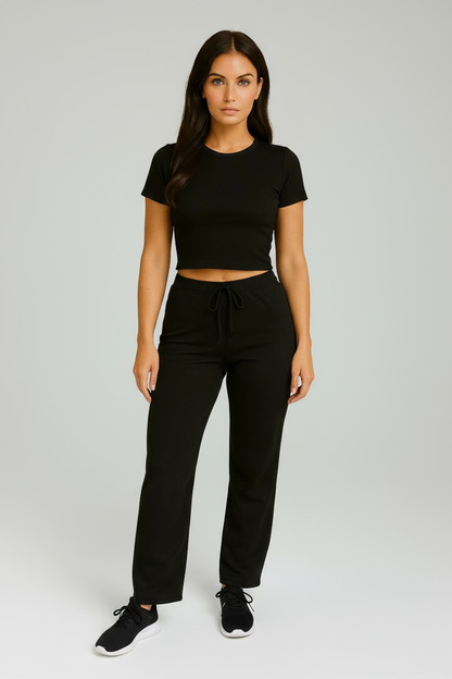 Tina – Dames Loungewear set – Lichtgewicht Gebreide Vezelmix – Alle Seizoenen