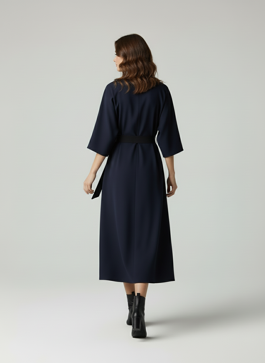 Athena – A-lijn jurk voor dames met ceintuur – Polymix – Lente / Herfst