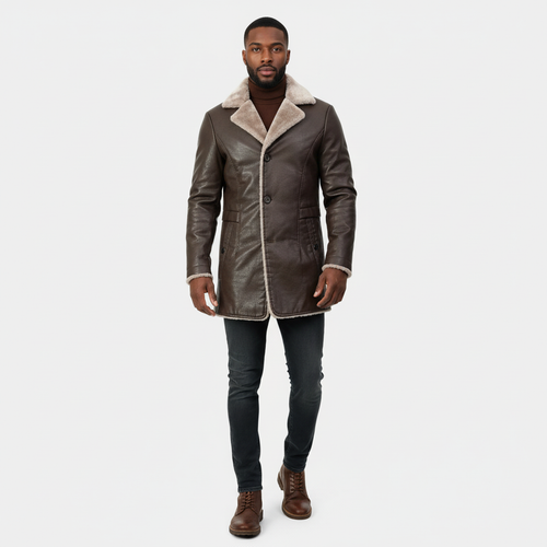 Aiden – Lange Herenjas – Hoogwaardig Imitatieleer – Herfst / Winter