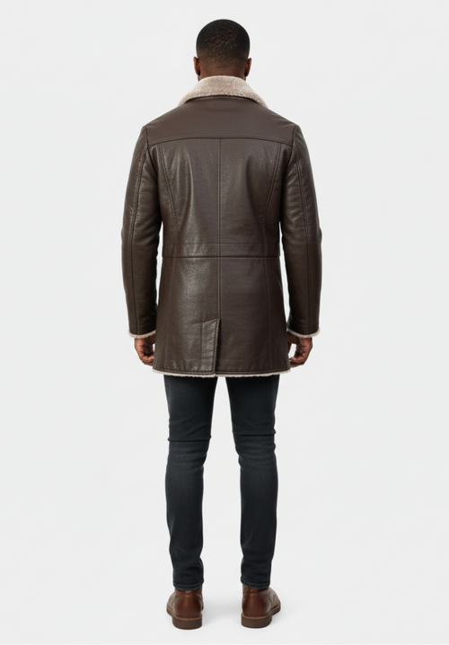 Aiden – Lange jas voor heren – Hoogwaardig imitatieleer – Herfst / Winter