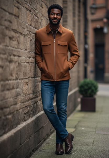 Boris - Casual heren tussenjas - Polymix - Lente / Herfst