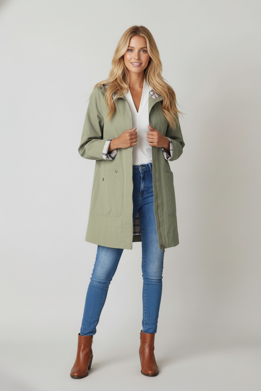 Carmela – Dames Lentejas met ruitdetail – Katoen / Nylon – Lente / Herfst