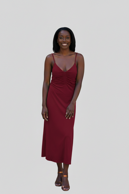 Luisa – Dames maxi-jurk met spaghettibandjes – Polymix - Lente / Zomer