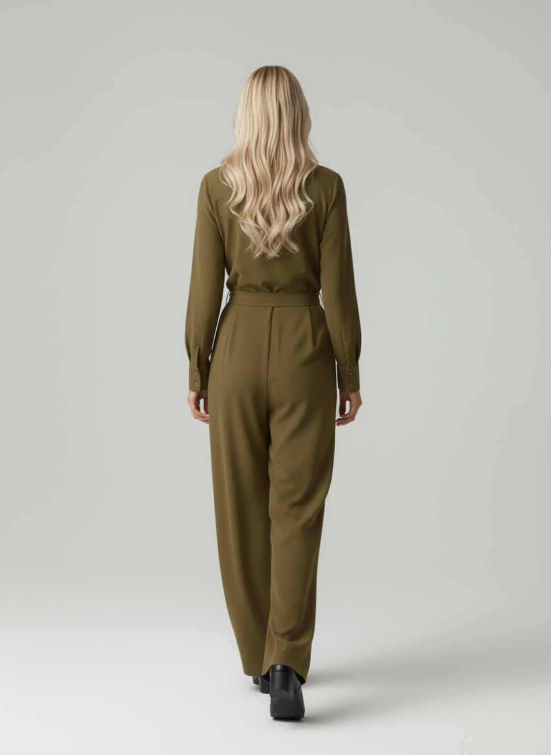 Belkis – Dames trendy jumpsuit met overhemdkraag – Katoen / Polymix / Alle seizoenen