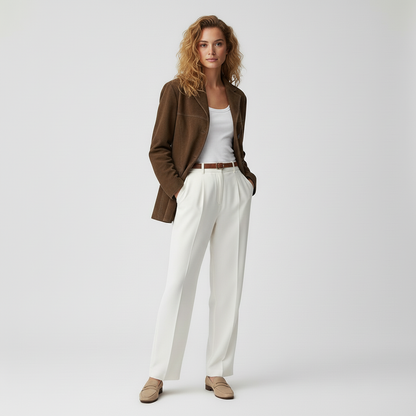 Brisa – Suède-look damesblazer met klassieke pasvorm – Polymix - Alle seizoenen