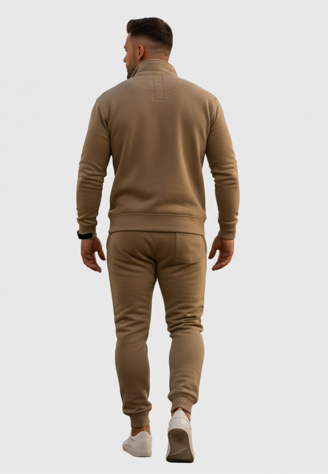 Bruno – Heren joggingpak – Polymix – Halve rits - Bijpassende broek – Lente / Herfst