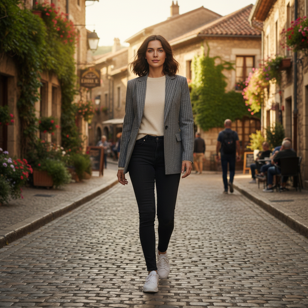 Natalia – Getailleerde damesblazer – Polymix – Elegant – Lente / Herfst