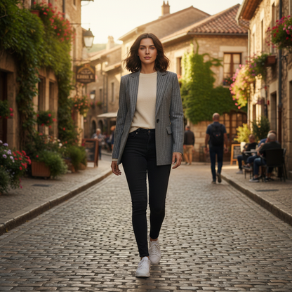 Natalia – Getailleerde damesblazer – Polymix – Elegant – Lente / Herfst