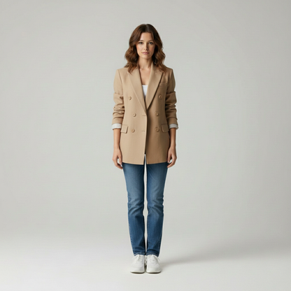 Tessa – Losvallende damesblazer – Polymix – Zakelijke stijl – Lente / Zomer / Herfst