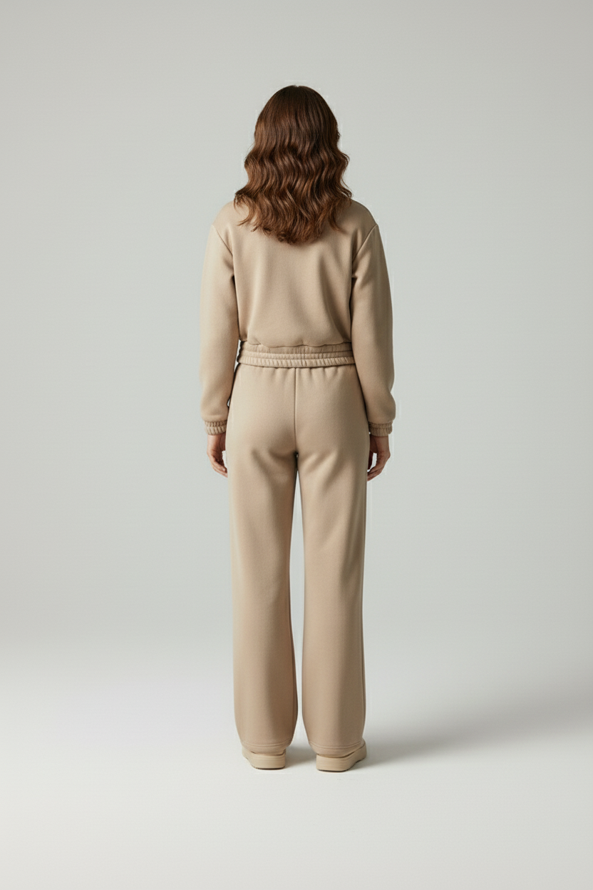 Eigenia – Damesset met jas en broek – Polymix – Eenvoudige stijl – Lente / Herfst