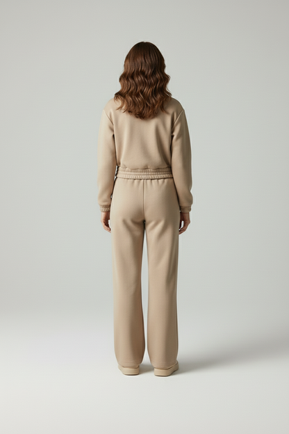 Eigenia – Damesset met jas en broek – Polymix – Eenvoudige stijl – Lente / Herfst