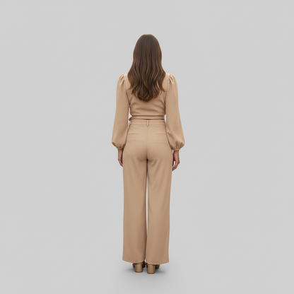 Leonior – Dames tweedelige set met top en broek – Poly-mix – Alle Seizoenen