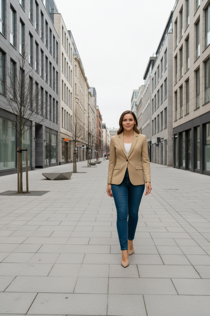 Astrid – Klassieke blazer voor dames – Comfort en elegantie – Polymix – Lente / Zomer