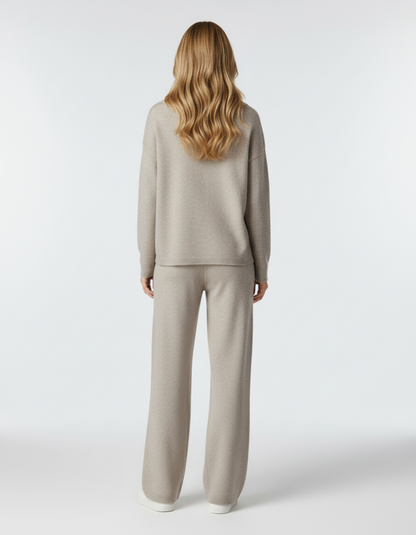 Femka – Dames gebreide loungewear set met polokraag – Alle seizoenen