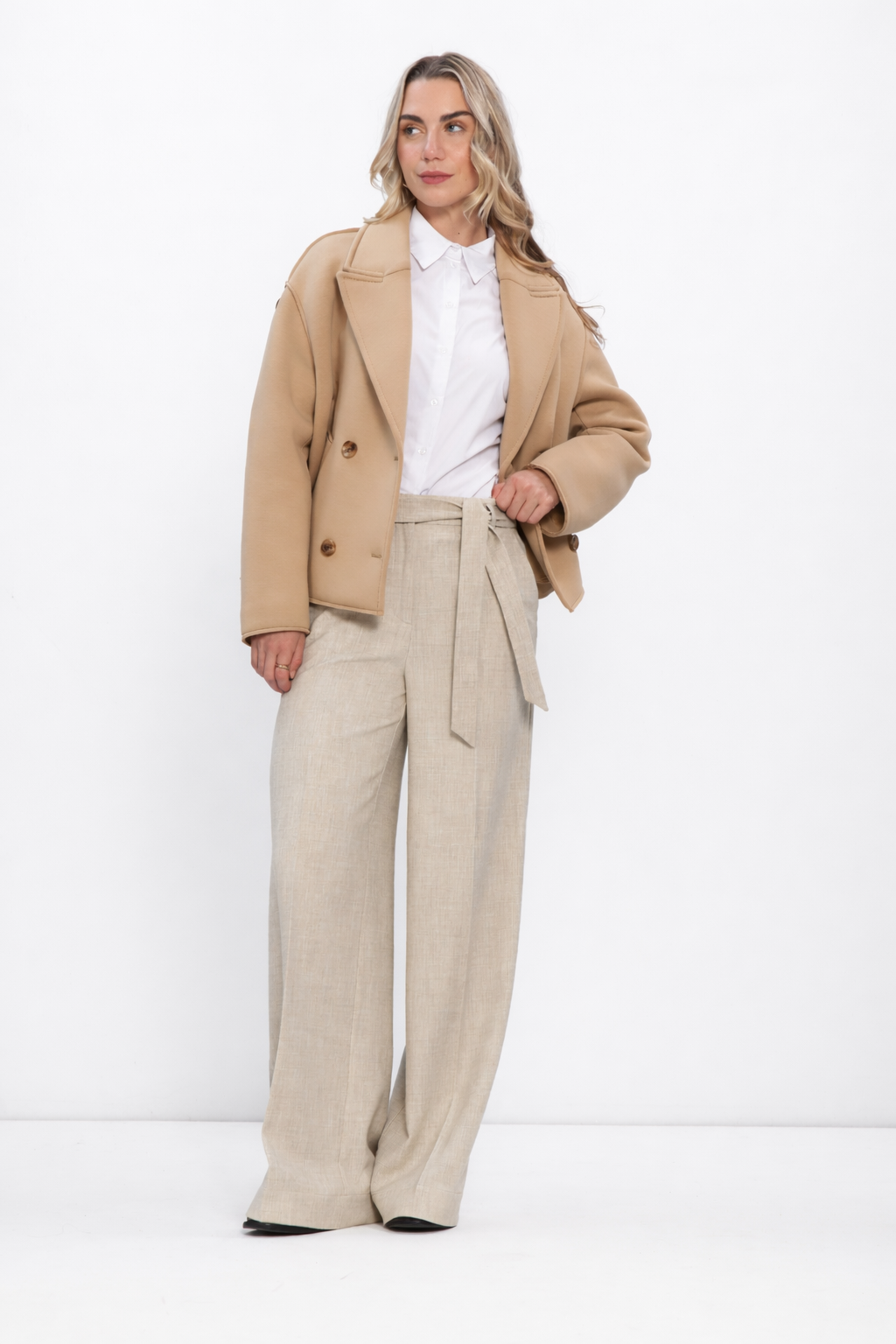 Precilla - Stijlvolle Beaumont korte dames jas – Wolmix – Lente / Zomer