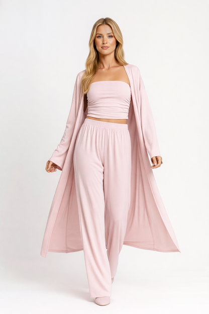 Irene – Dames loungewear – Driedelig set – Polymix – Lente / Zomer