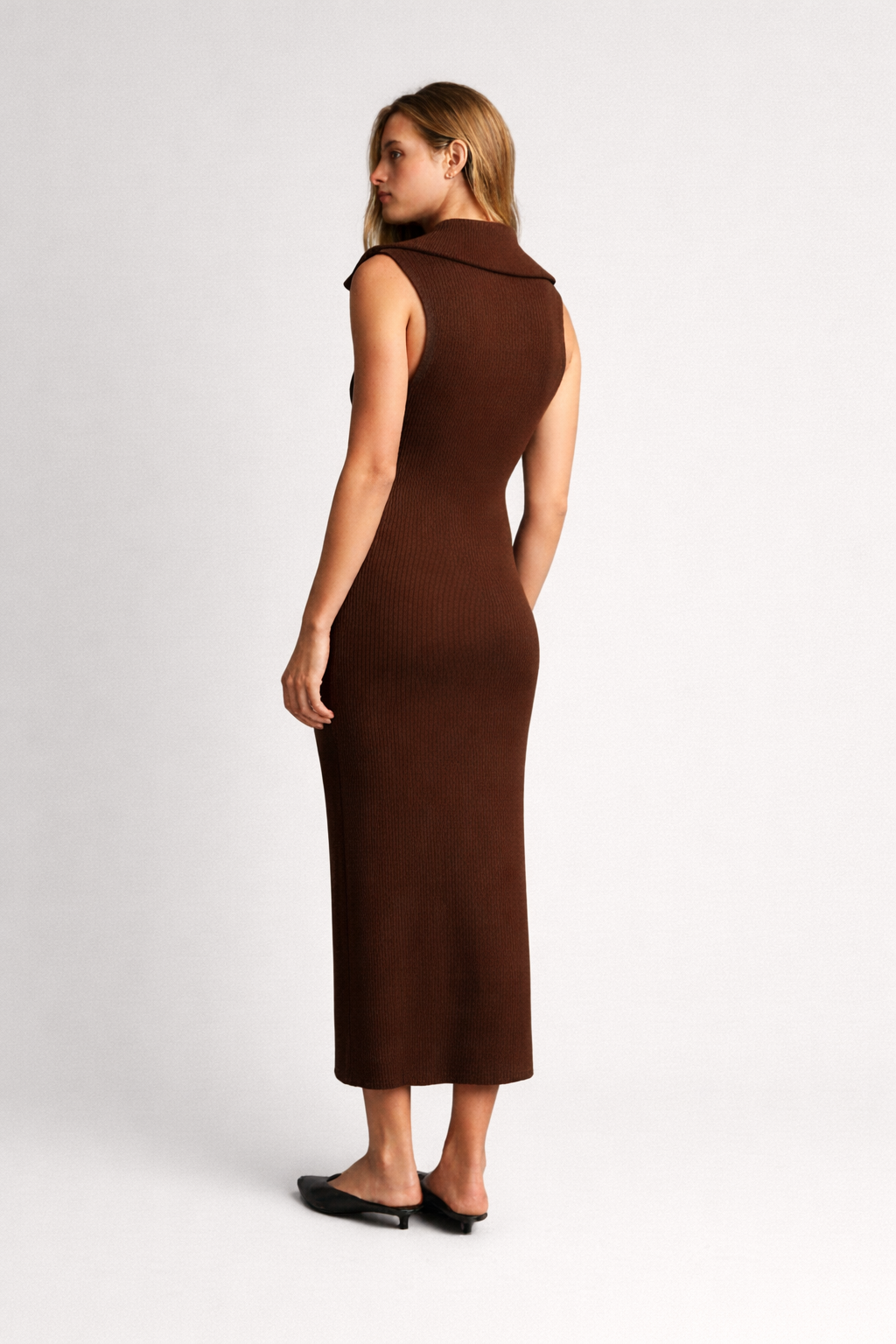 Valeria – Gebreide dames midi Jurk met Ritssluiting – Zachte Stretchmix – Lente / Zomer
