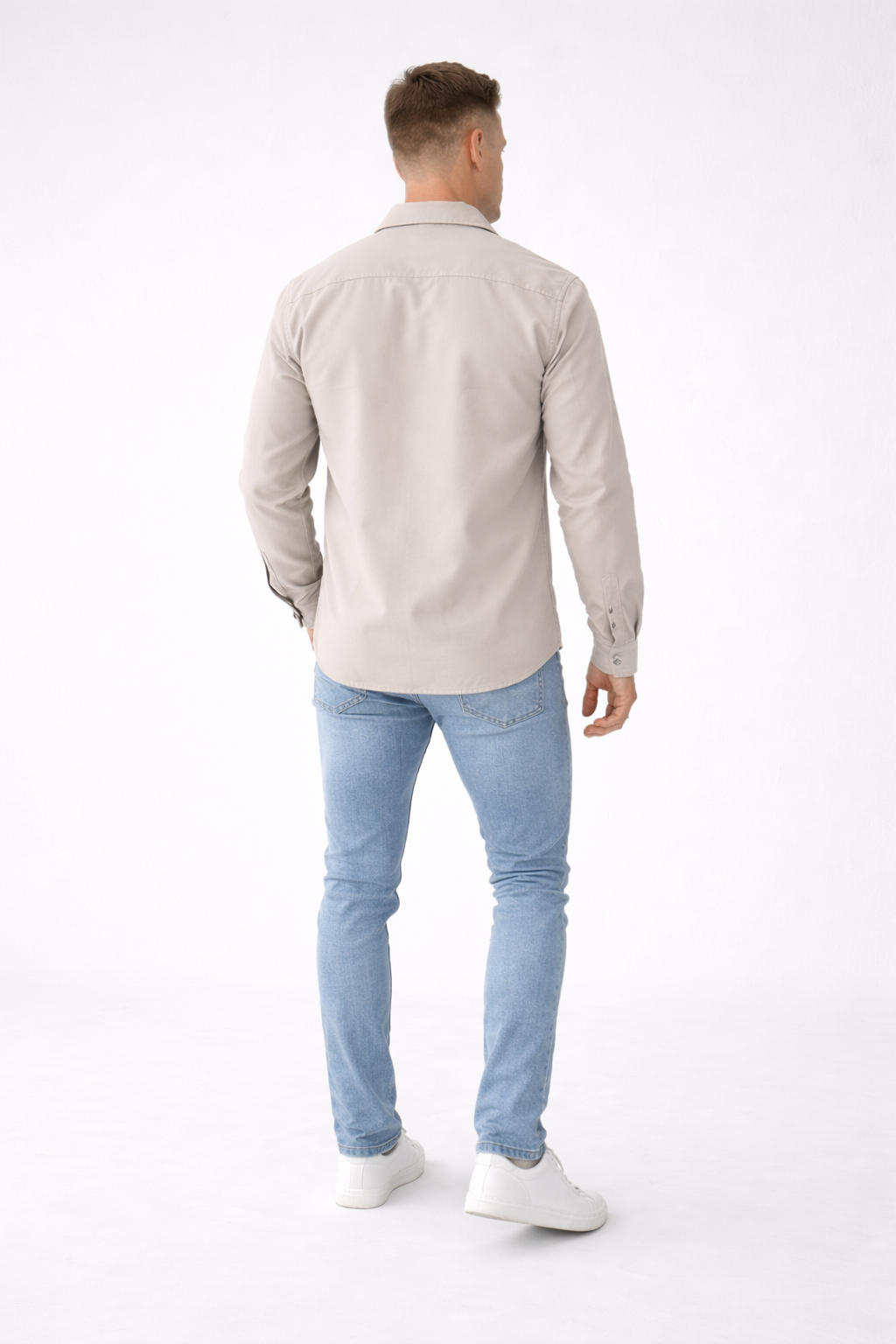 August - Heren overshirt met Stijlvolle Pasvorm - Katoenmix - lente / Zomer