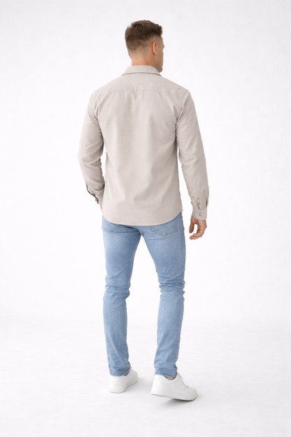 August - Heren overshirt met Stijlvolle Pasvorm - Katoenmix - lente / Zomer