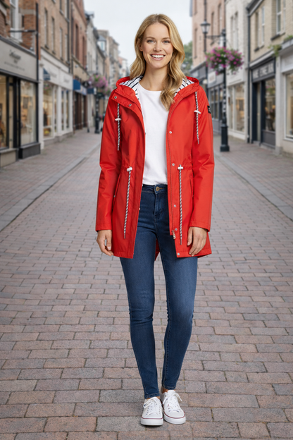 Olivia – Lichtgewicht dames regenjas  met capuchon – Polyester – Herfst / Lente