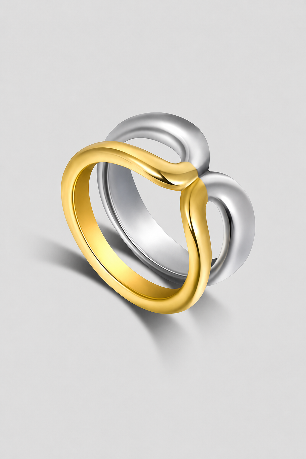 Ofelia – Dames ring – Tweekleurig design – Roestvrij staal – Alle seizoenen