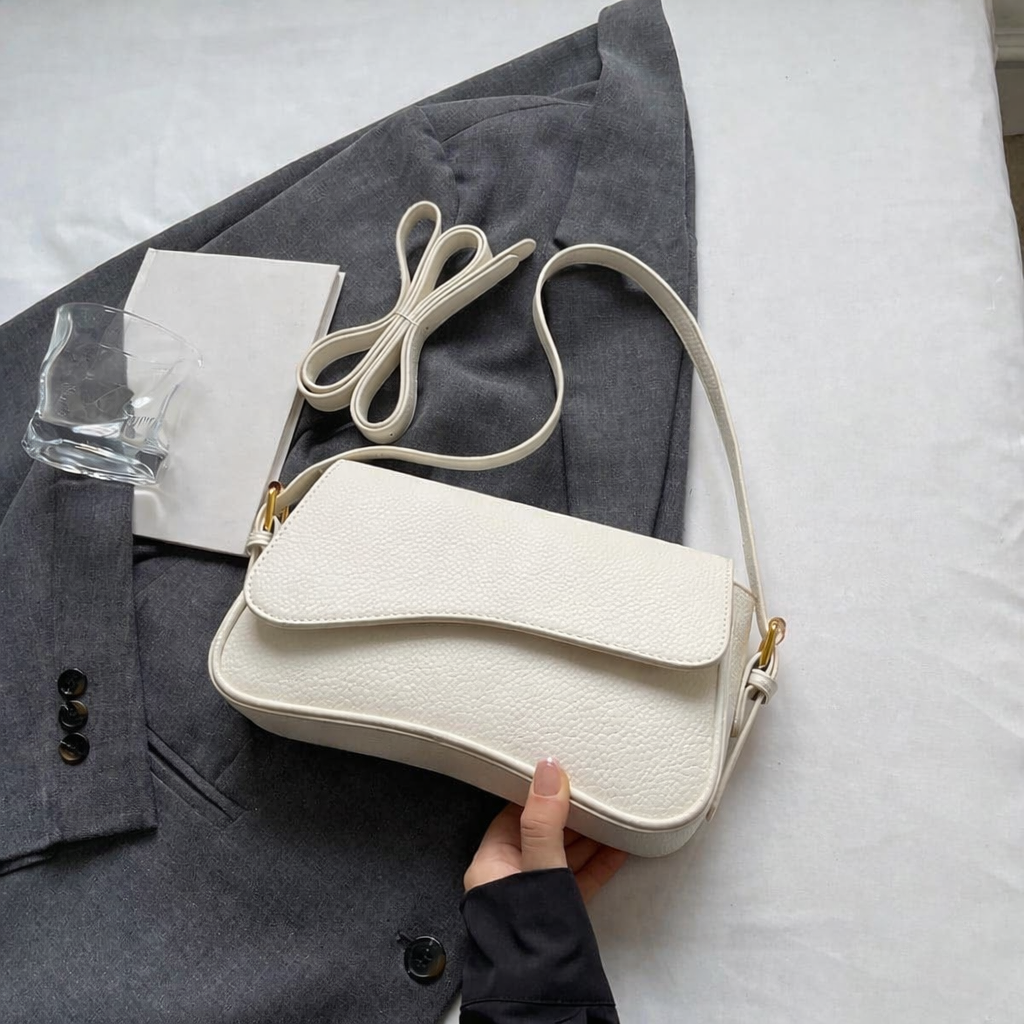 Angela - Dames schoudertas van vegan leer met flapsluiting