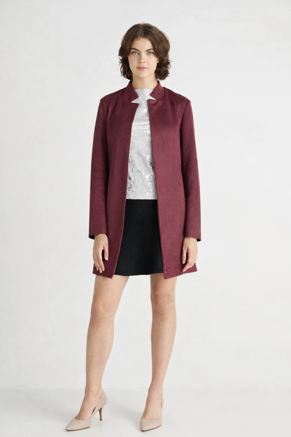 Cellia - Dames faux suede manteljas – Polymix – Lente / Herfst