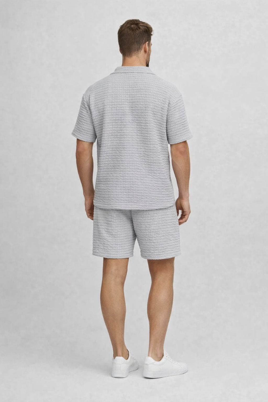 Gaspar – Luchtige heren zomerset – Polo met bijpassende short – Polymix – Lente / Zomer