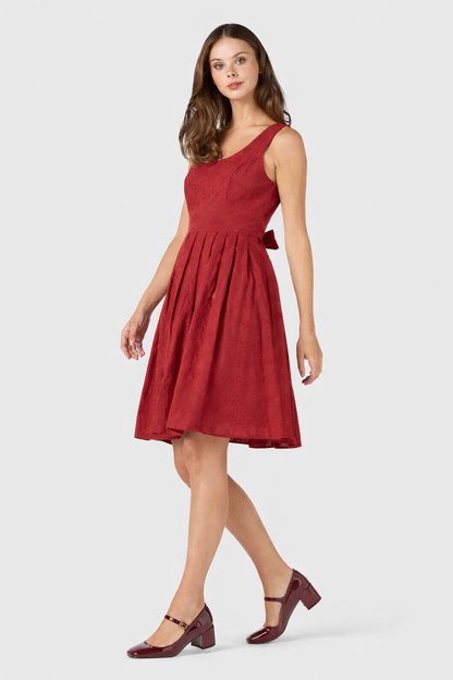 Bonita – Dames mini jurk met strik op de rug – Katoen – Lente / Zomer