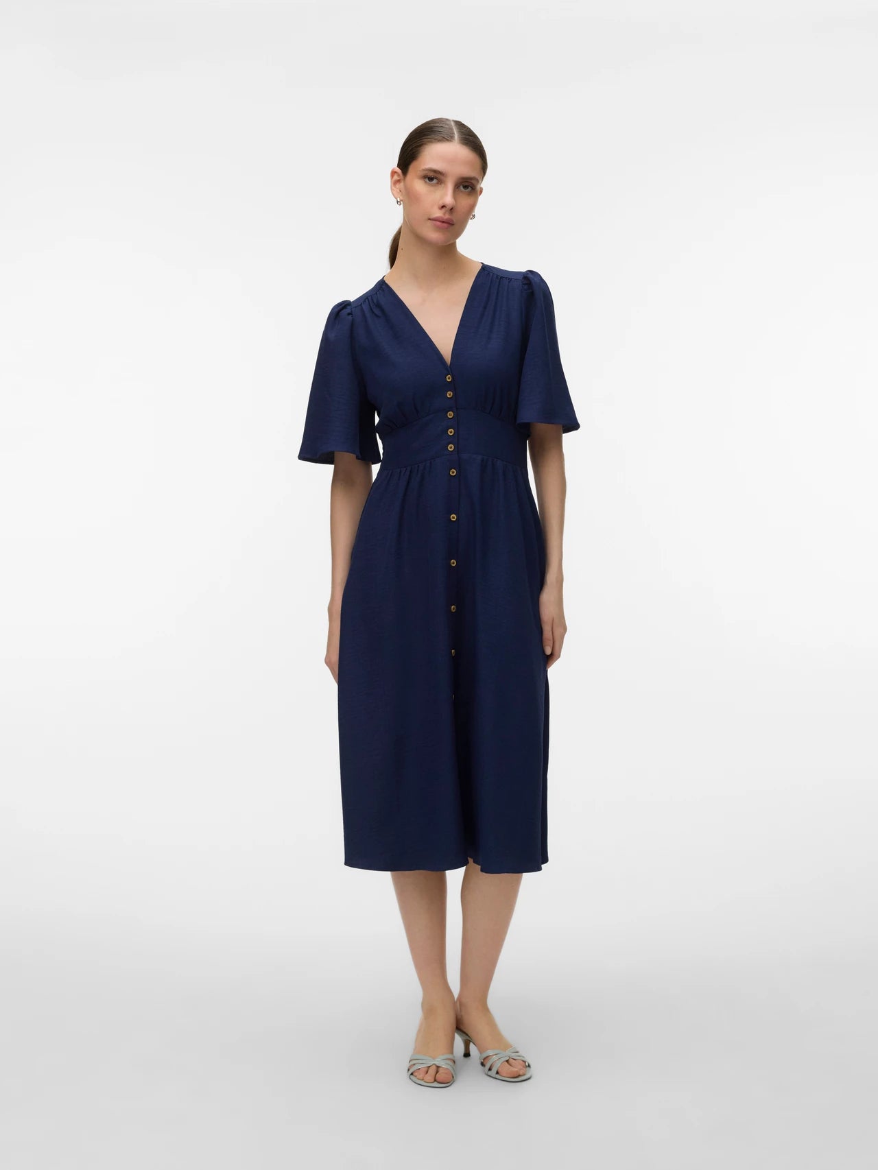 Louiza - Dames stijlvolle halterhals jurk - Mini model - Polyester - Lente / Zomer