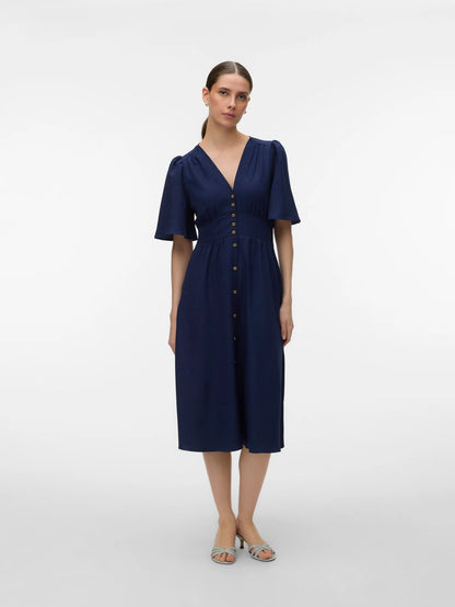 Louiza - Dames stijlvolle halterhals jurk - Mini model - Polyester - Lente / Zomer