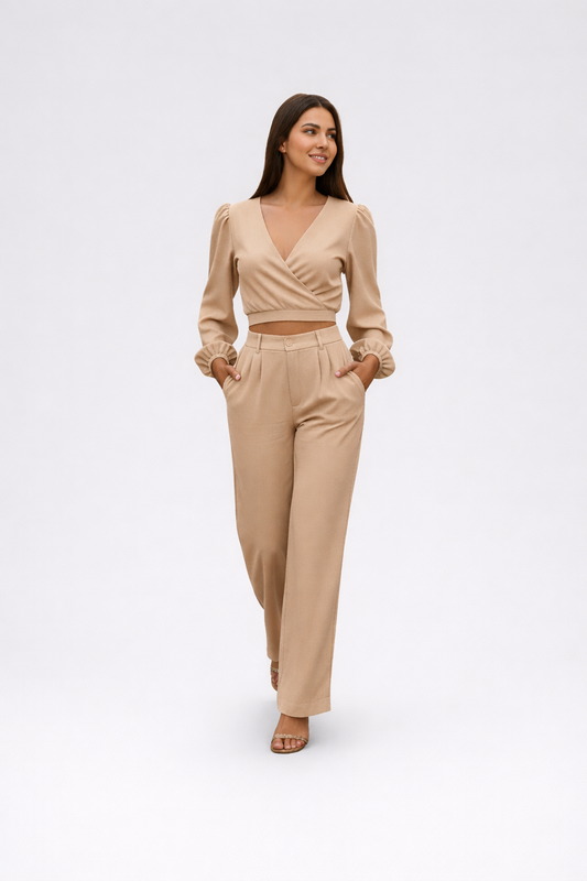 Leonior – Dames tweedelige set met top en broek – Poly-mix – Alle Seizoenen
