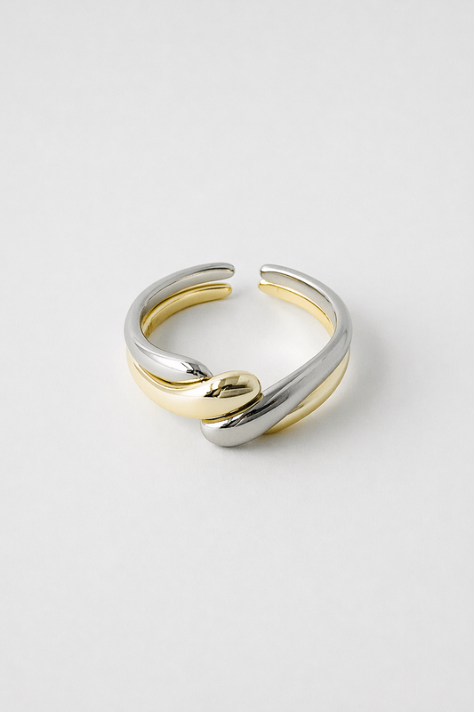 Rosaliena - Dames tweekleurige watergolf ring - Vergulde en verzilverde afwerking