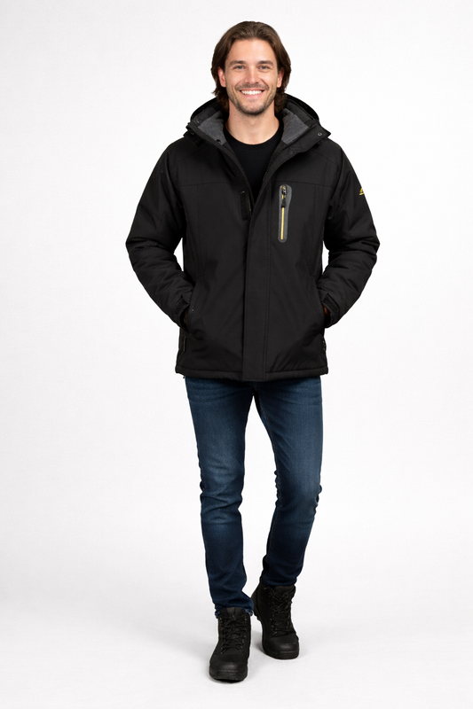 Cornelis – Waterdichte winterjas voor heren met warme fleecevoering en capuchon – Polyester – Winter