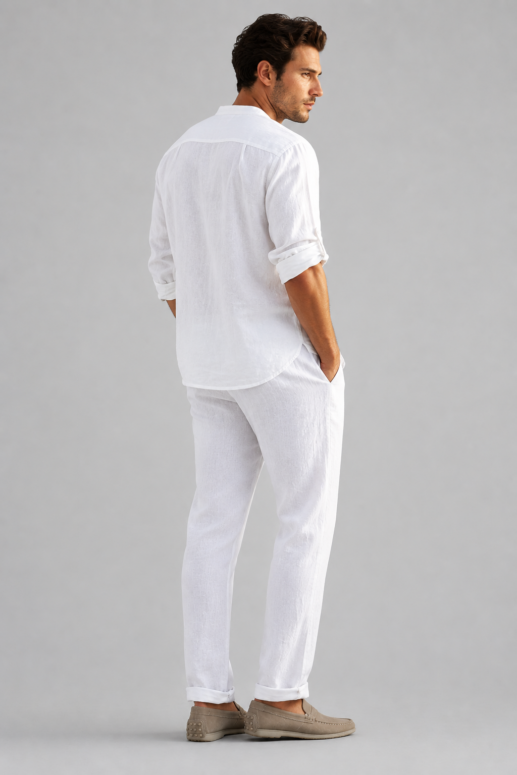Santo – Heren Casual Overhemd – Luchtige Linnenlook – Lente / Zomer