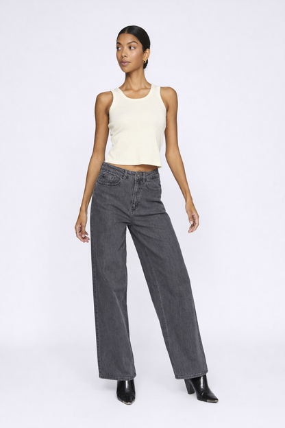Fatima – Dames spijkerbroek high waist – wide fit – katoenmix – Alle seizoenen