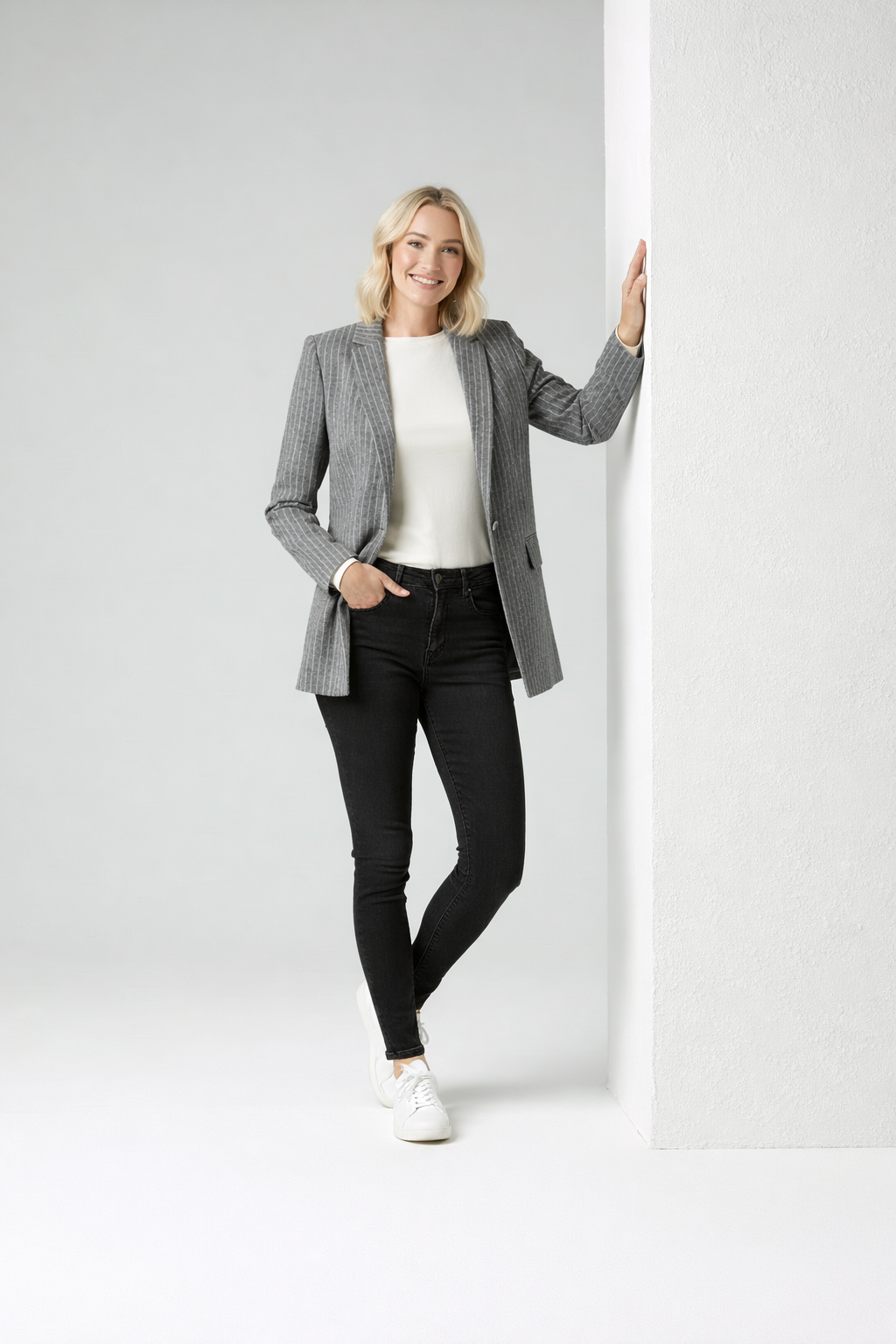Natalia – Getailleerde damesblazer – Polymix – Elegant – Lente / Herfst