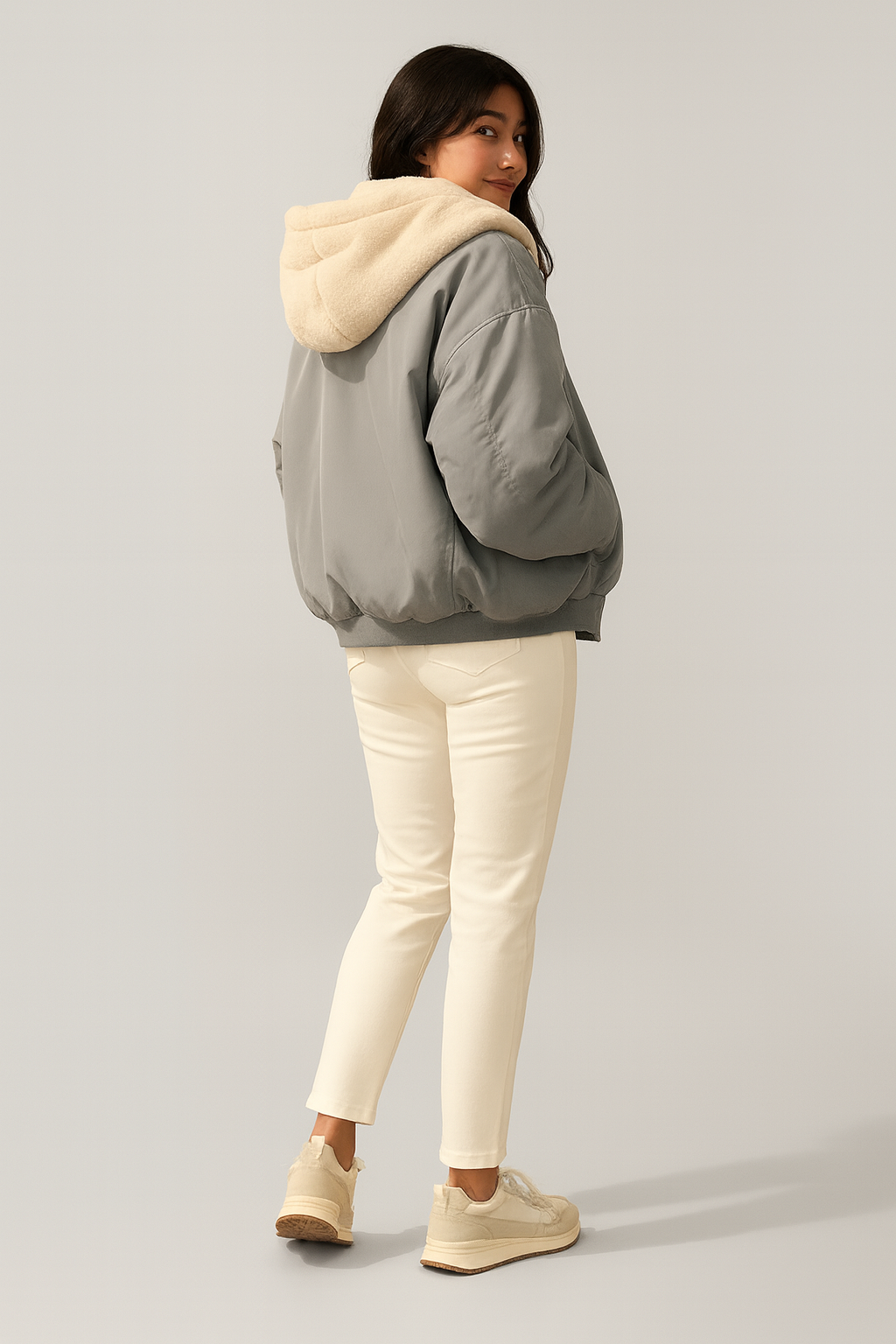 Antonella – Korte Winterjas Dames – Warm met Capuchon – Polymix – Herfst / Winter